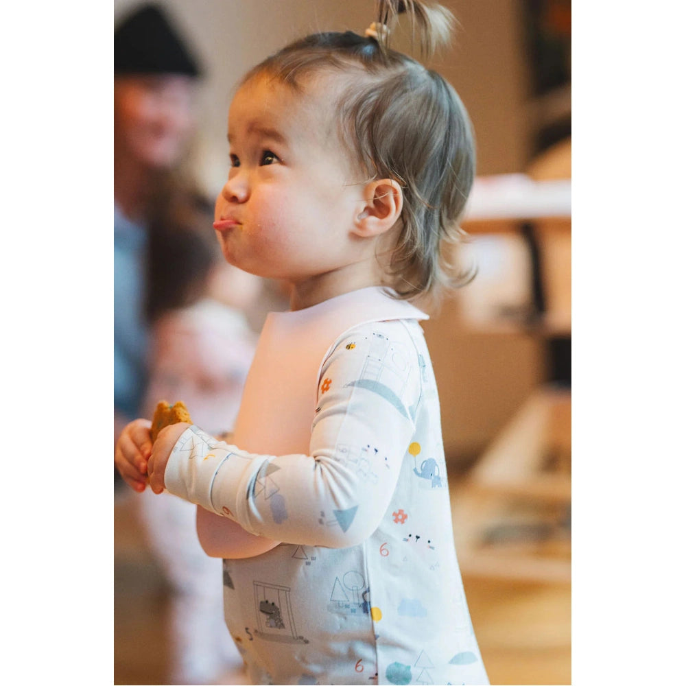 LOULOU LOLLIPOP Loulou Lollipop Sleeper Mini Mathletes snap-front footless design with all-over whimsical print img 2/6