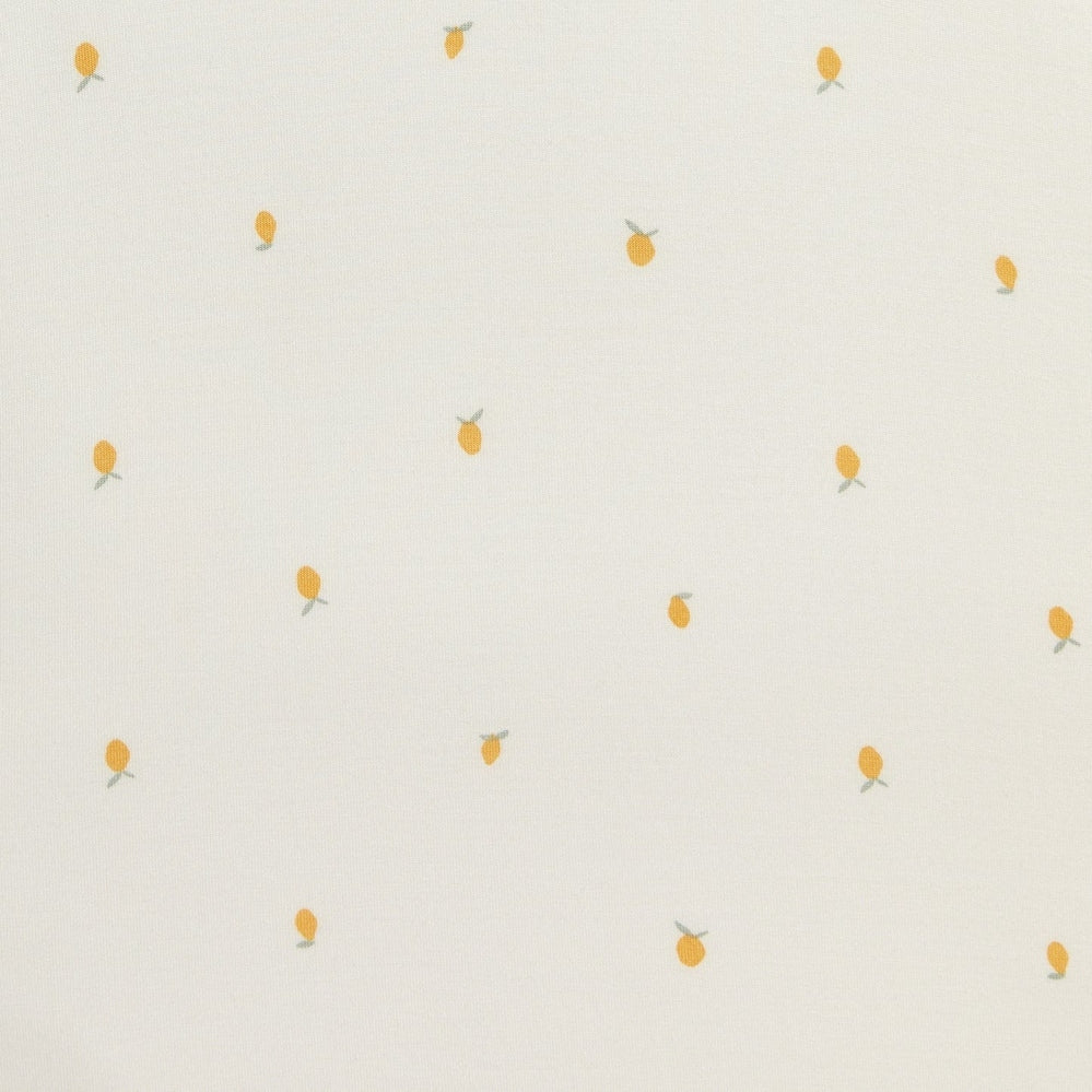 LOVE TO DREAM Love To Dream Swaddle Up Bamboo 1.0 Tog Cream Lemons Scattered lemon print with green leaves on woven fabric img 5/8