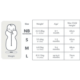 Love To Dream Swaddle Up Original Cotton 1.0 Tog Rainbow White