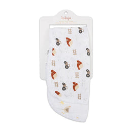 Lulujo Baby Muslin Burp Cloths Barnyard & Hens Chicks 2Pack