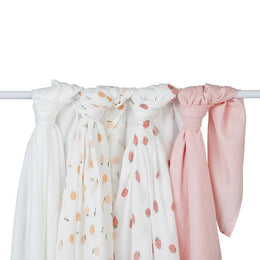 Lulujo Baby Breathable Bamboo Muslin Swaddle Blankets 4Pack