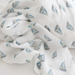 Lulujo Baby Cotton Swaddle Vintage Bears & Sailboats 2 Pack