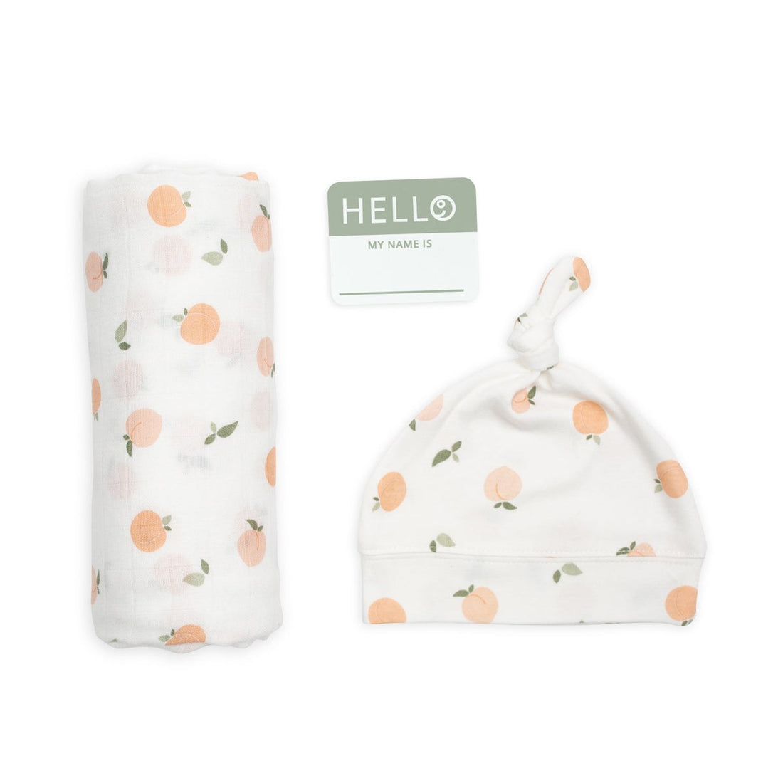 Lulujo Baby Hat & Swaddle Sets Vintage Bears – Peaches – image 1