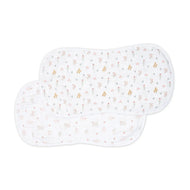 Lulujo Baby Muslin Burp Cloths Kitty Cat & Flower Field 2Pack