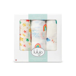 Lulujo Baby Silky Soft Bamboo Swaddles High in the Sky 3Pack