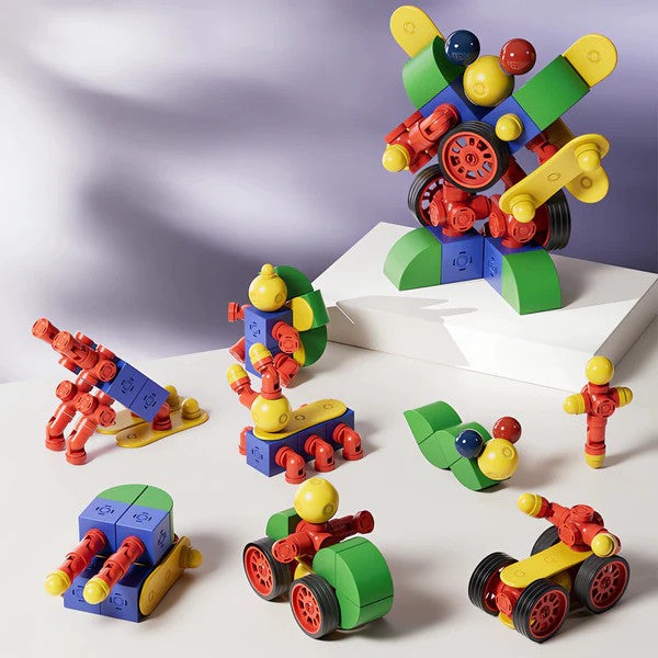 MAGFUN Magnetic Toy Set: colorful magnetic blocks and vehicles in a bright display