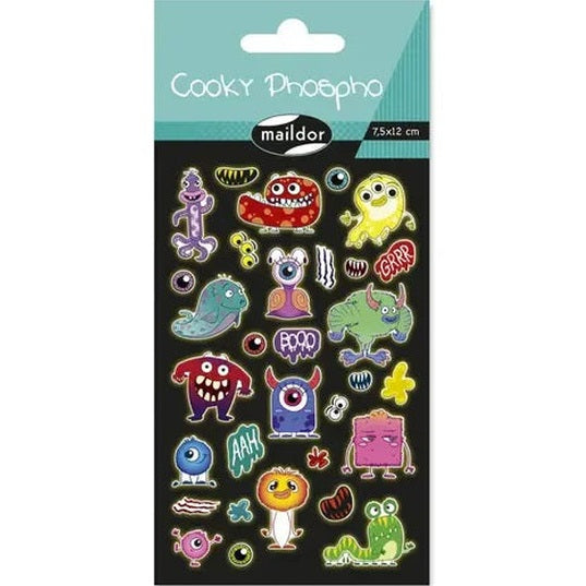 Maildor Cooky Stickers sheet of colorful cartoon monsters for arts and crafts