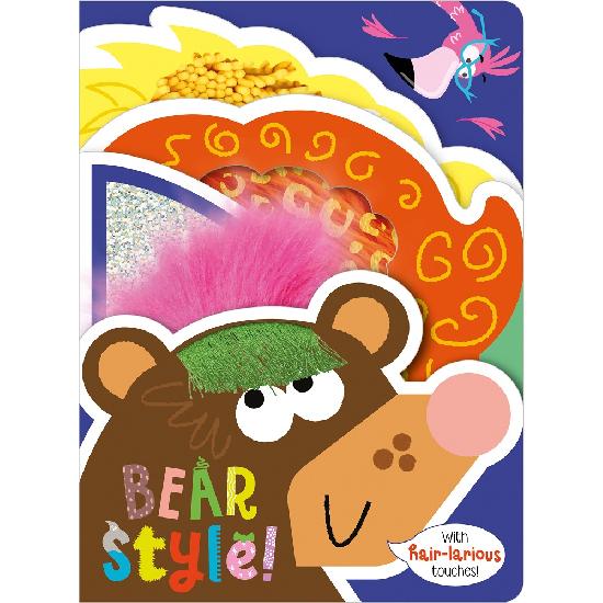 Bear Style Book by Make Believe Ideas for babies; colorful bear cover with pink mane and educational, playful design.