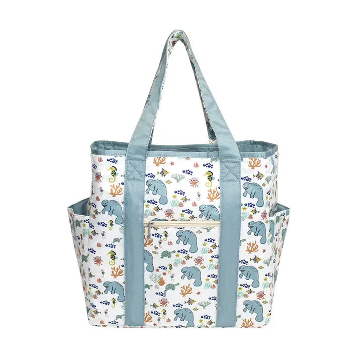 Tote bag with animal pattern on a white background