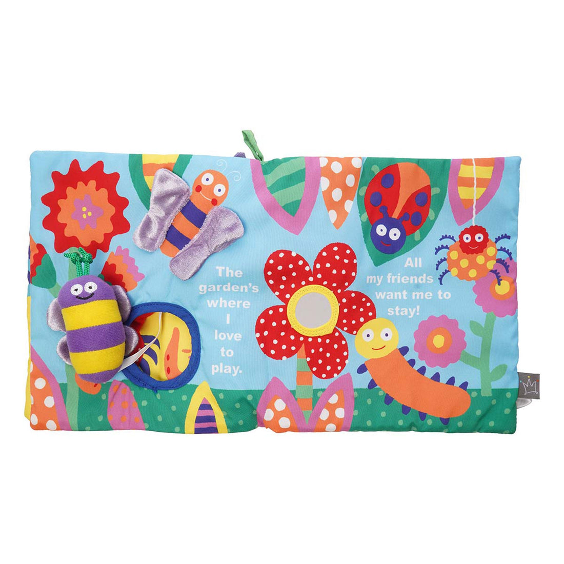 Manhattan Toy Buzzing Through Soft Book - open flower garden pages with mirror