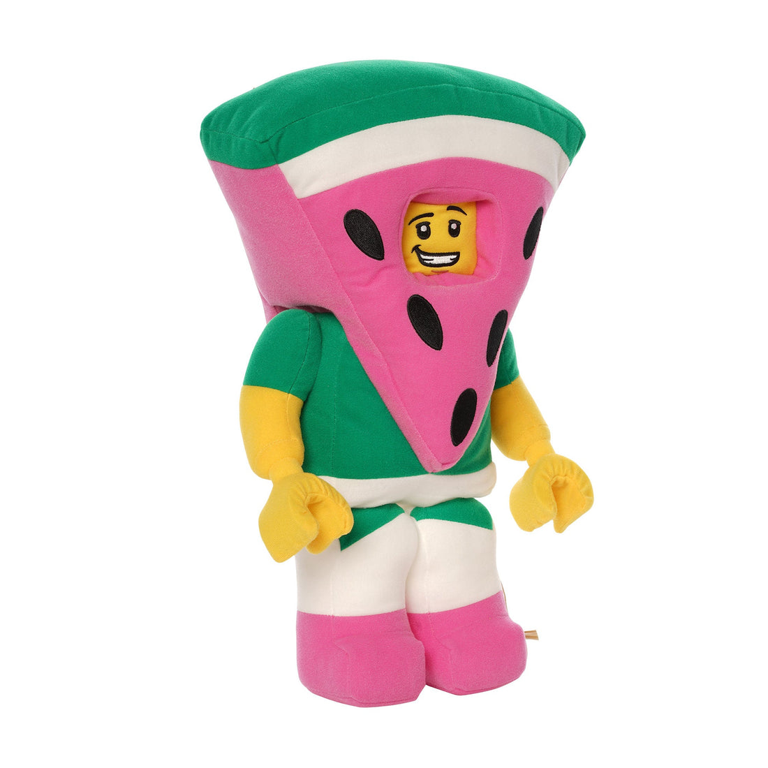 Manhattan Toy LEGO Minifigure Watermelon Guy Plush - 15-inch plush left three-quarter view