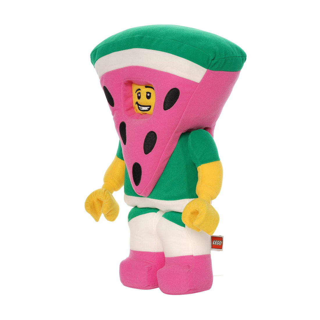 Manhattan Toy LEGO Minifigure Watermelon Guy Plush - 15-inch plush right three-quarter view