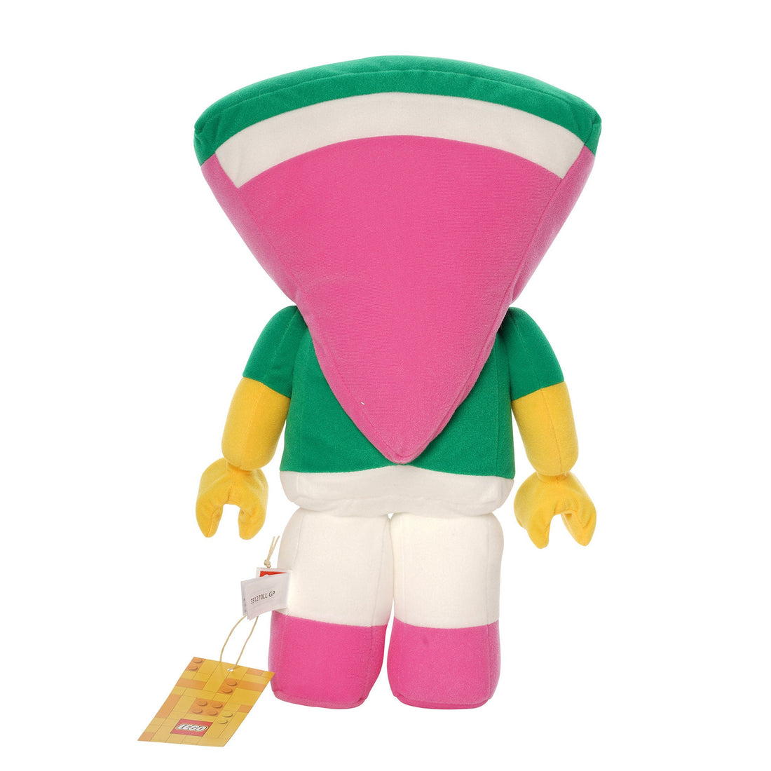 Manhattan Toy LEGO Minifigure Watermelon Guy Plush - 15-inch plush back view with tags