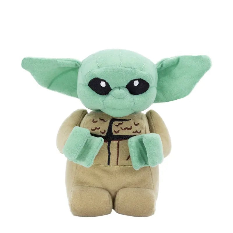 Manhattan Toy LEGO Star Wars The Child 7" Plush - front view with green ears and tan robe