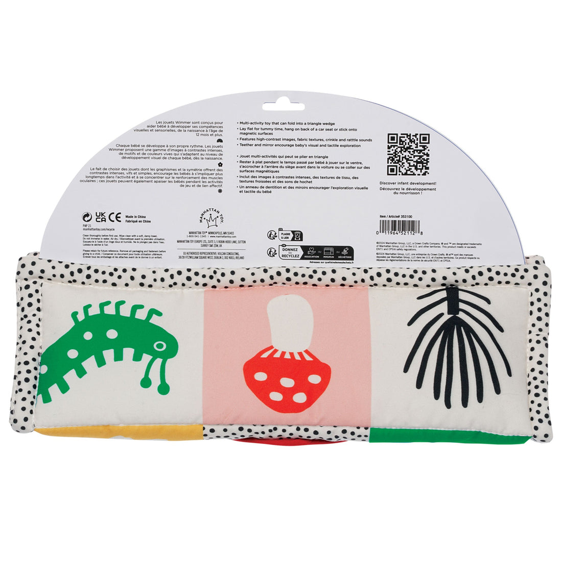 Manhattan Toy Wimmer 3-in-1 Play Mat - packaged mat back with product information
