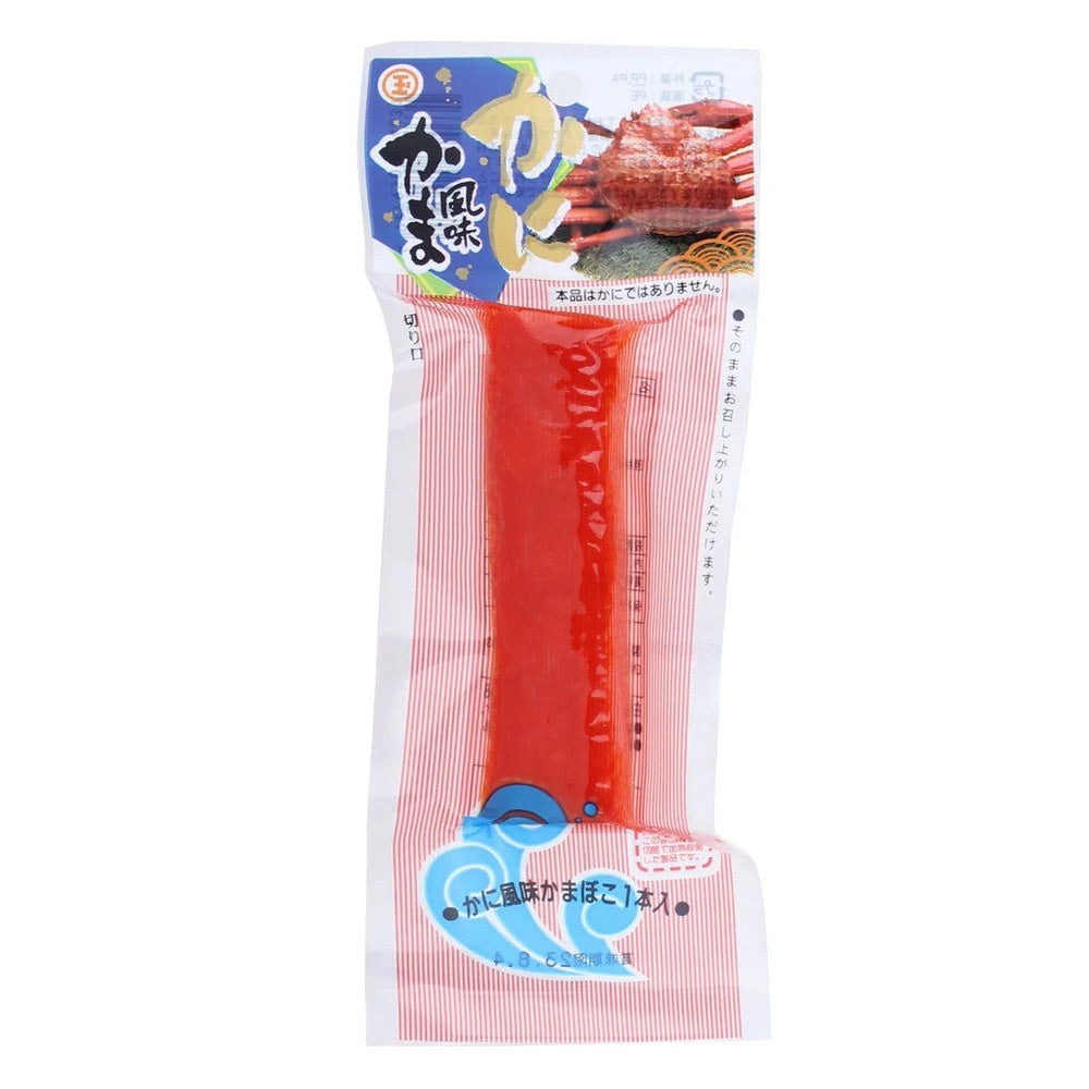 Marutama instant crab stick 45g in red vacuum-sealed package with blue label