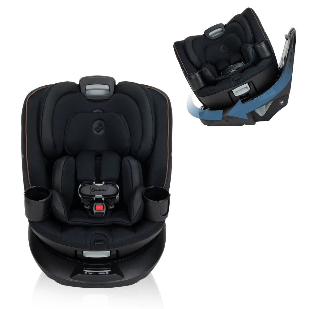 Maxi-Cosi Andi 360 rotating all-in-one convertible car seat in black with base