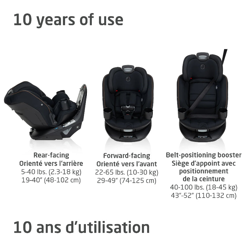 MAXI COSI Andi 360 rotating all-in-one convertible car seat in black with rear-, forward-, booster modes