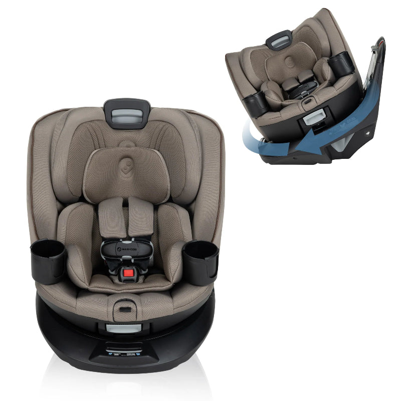 Maxi-Cosi Andi 360 rotating all-in-one convertible car seat in beige fabric with cup holders