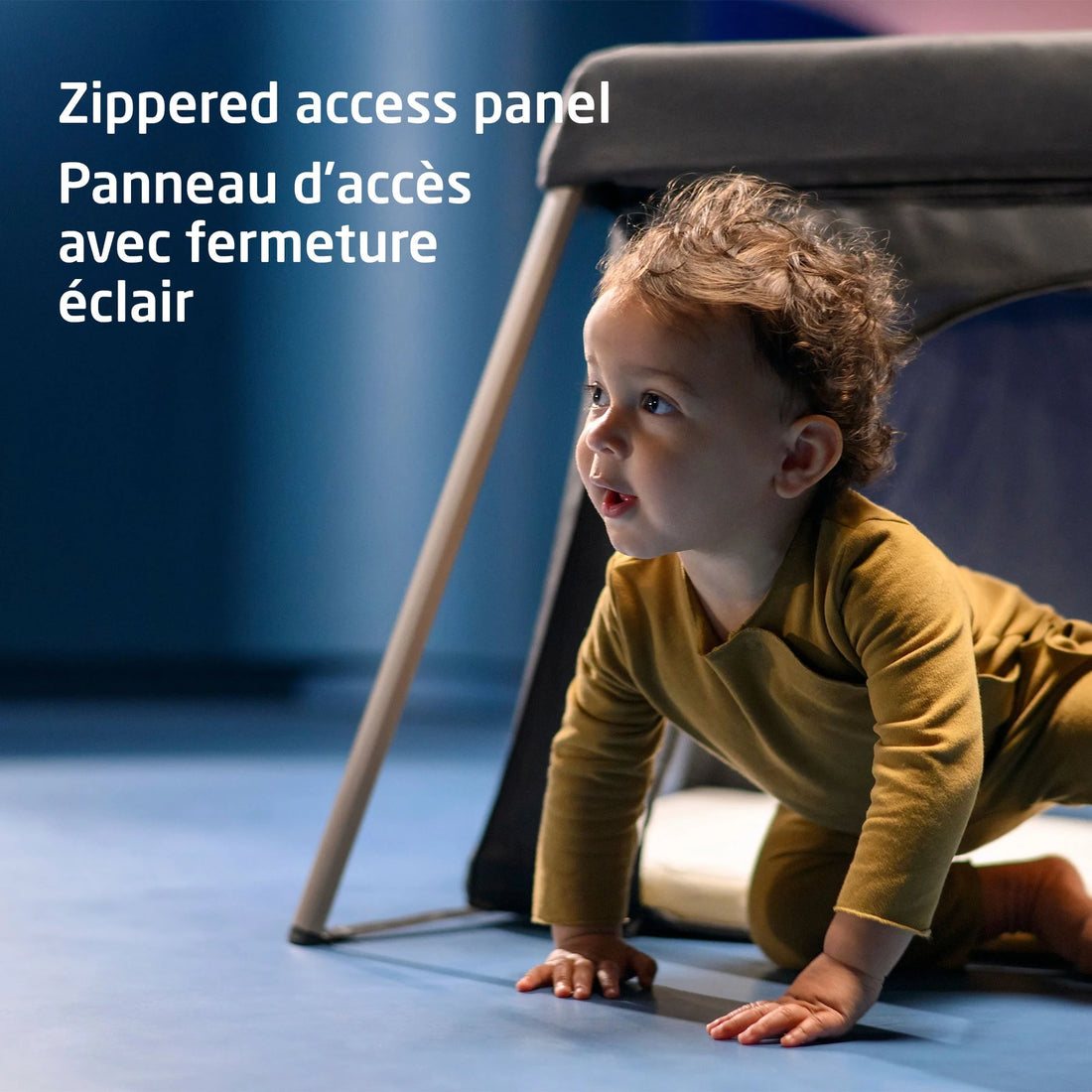 Maxi-Cosi Calao Travel Crib — zippered side access panel