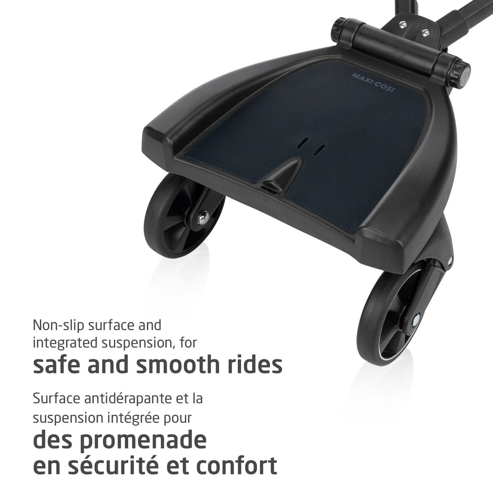 MAXI COSI Hop-on Board with dark blue non-slip surface and integrated suspension for stroller use