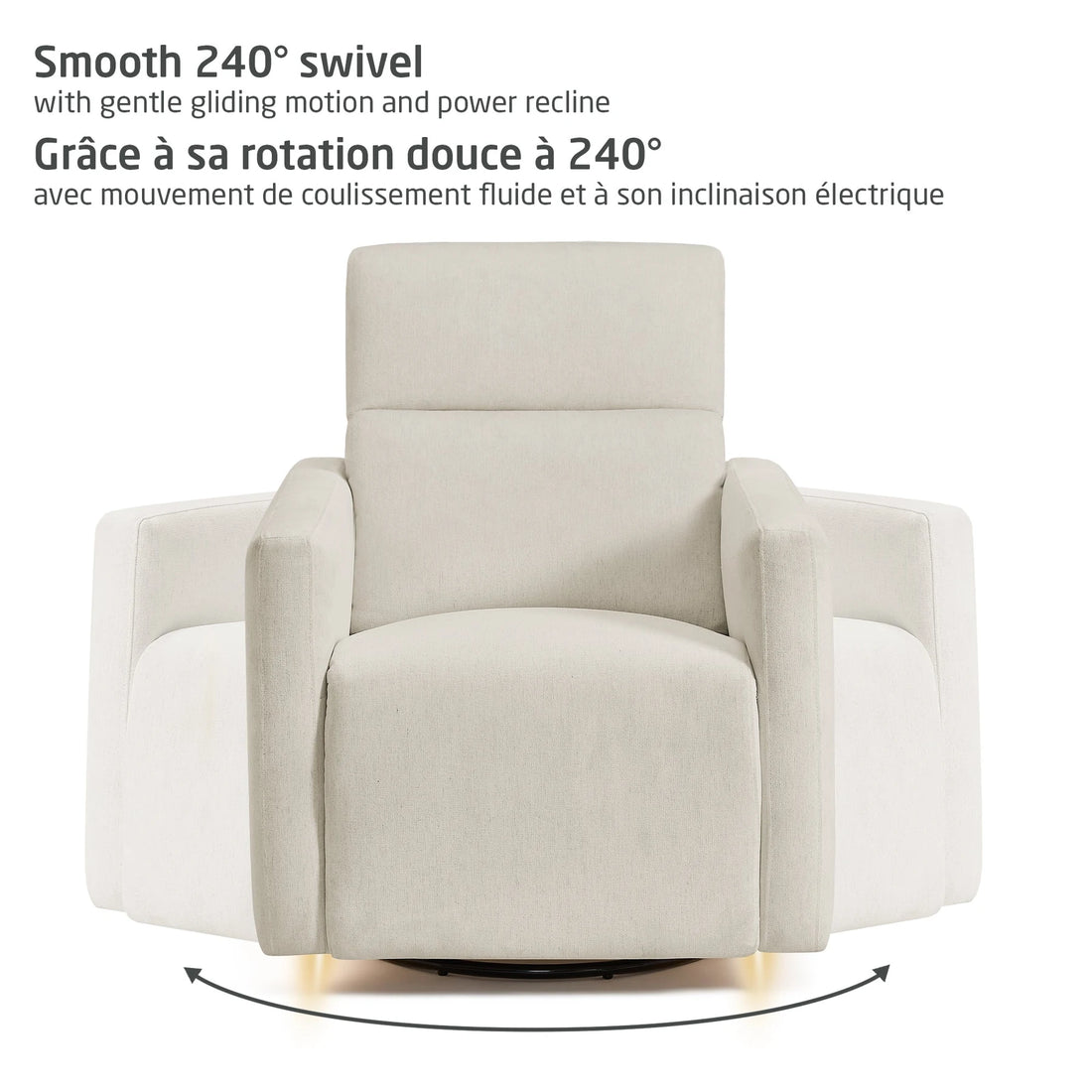 Maxi-Cosi Isla Swivel Glider and Power Recliner — 240-degree swivel motion