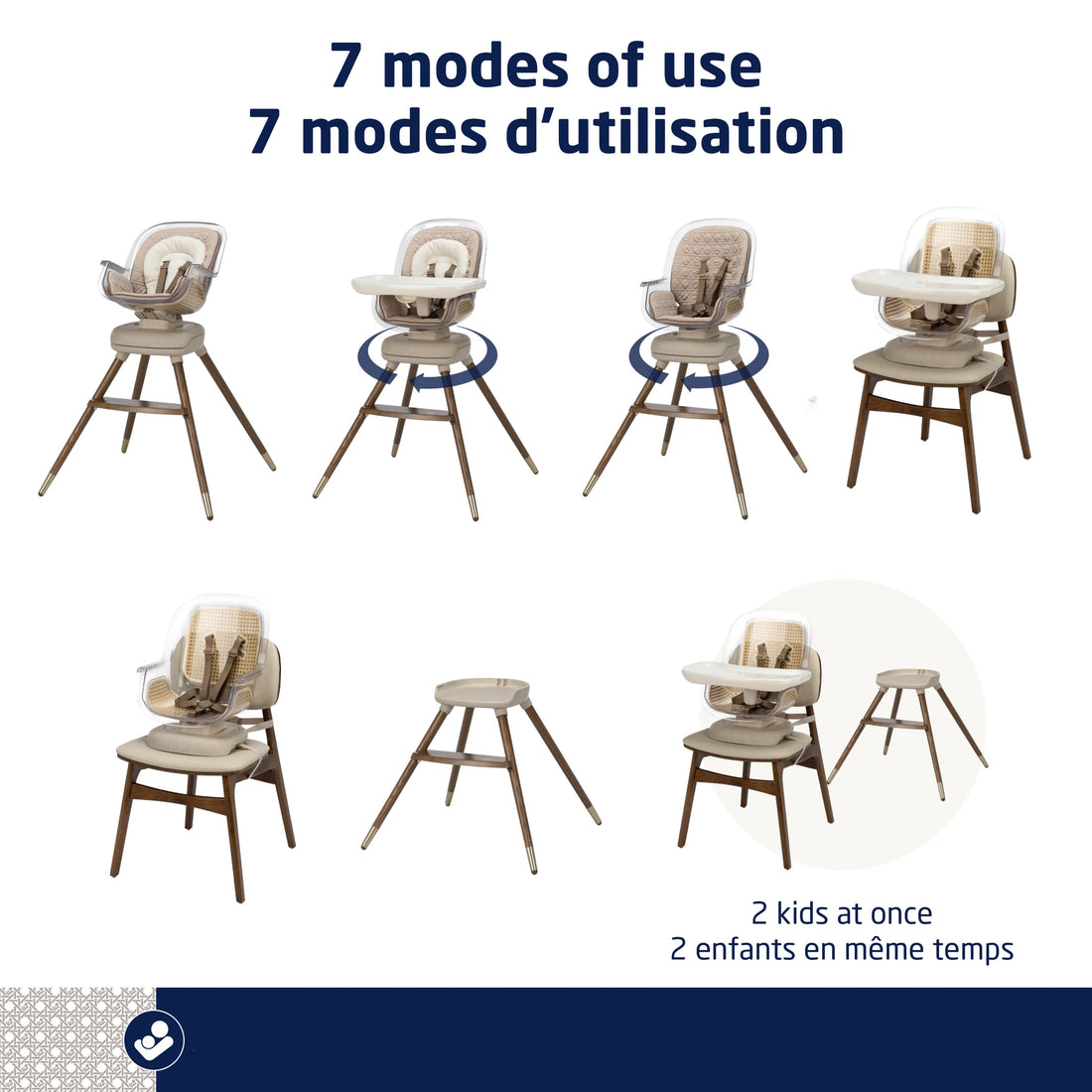 Maxi-Cosi Kiskadee 360 Rotating High Chair — seven seating modes