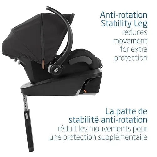 MAXI COSI Mico infant car seat base with anti-rotation stability leg, black