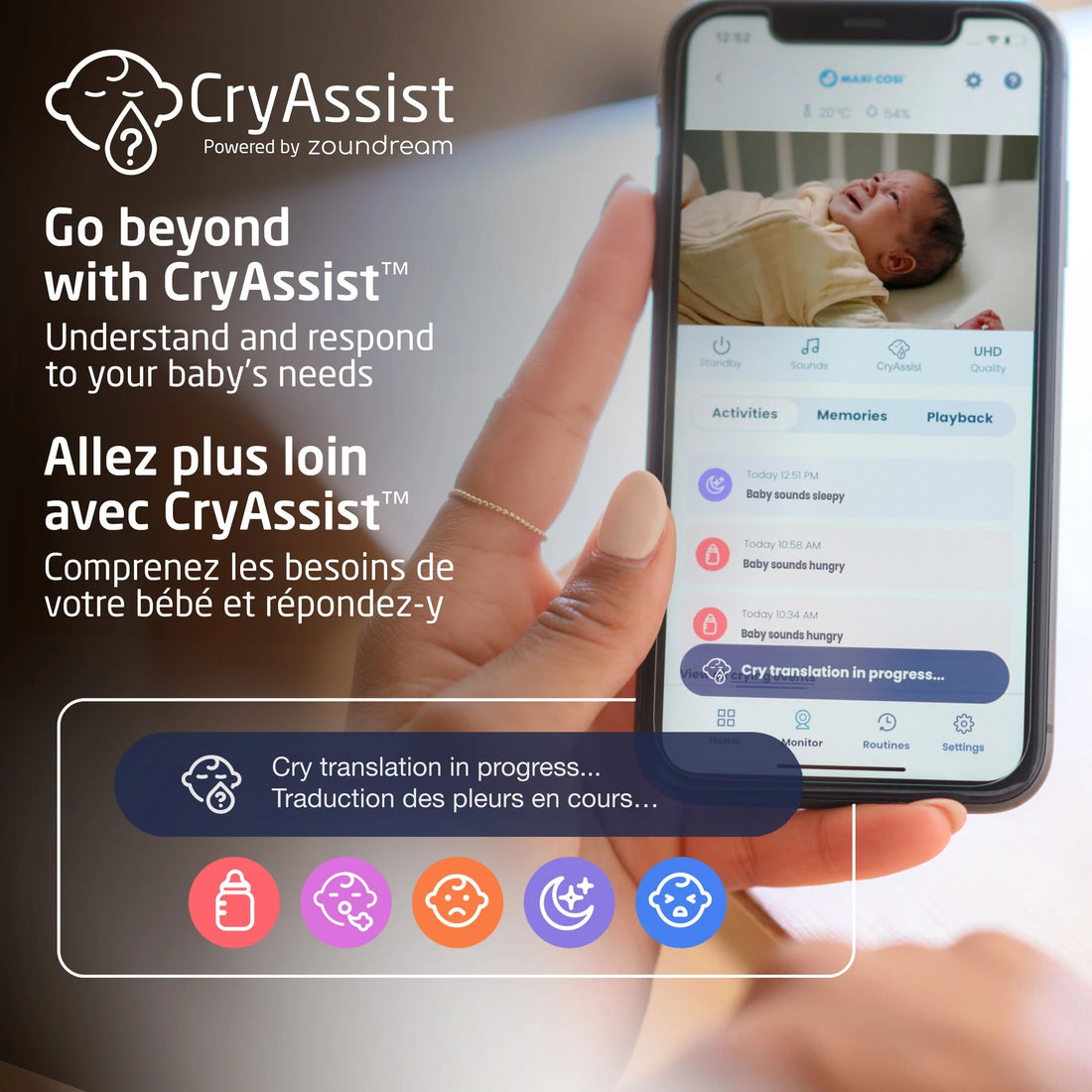 Maxi-Cosi See Pro 360° Baby Monitor — CryAssist sound analysis feature
