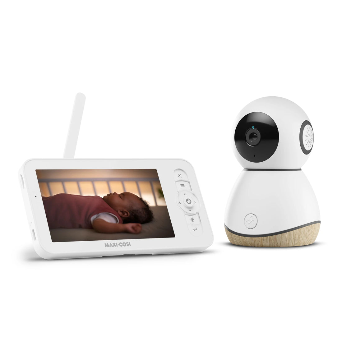 Maxi-Cosi See Pro 360° Baby Monitor in Natural with White, front three-quarter view