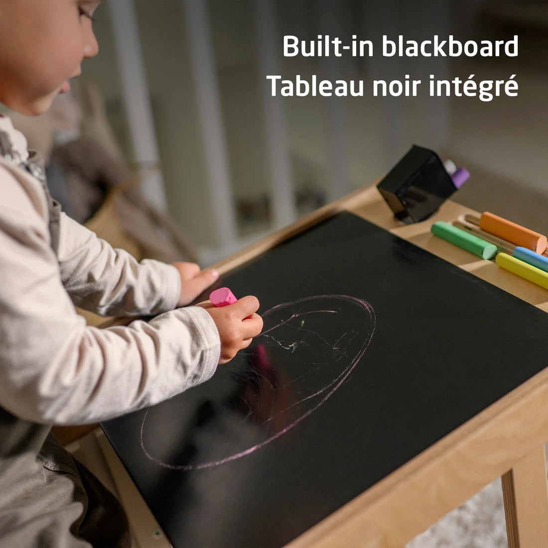 Maxi-Cosi Toucan 3-In-1 Tower- Natural White — built-in blackboard in table mode