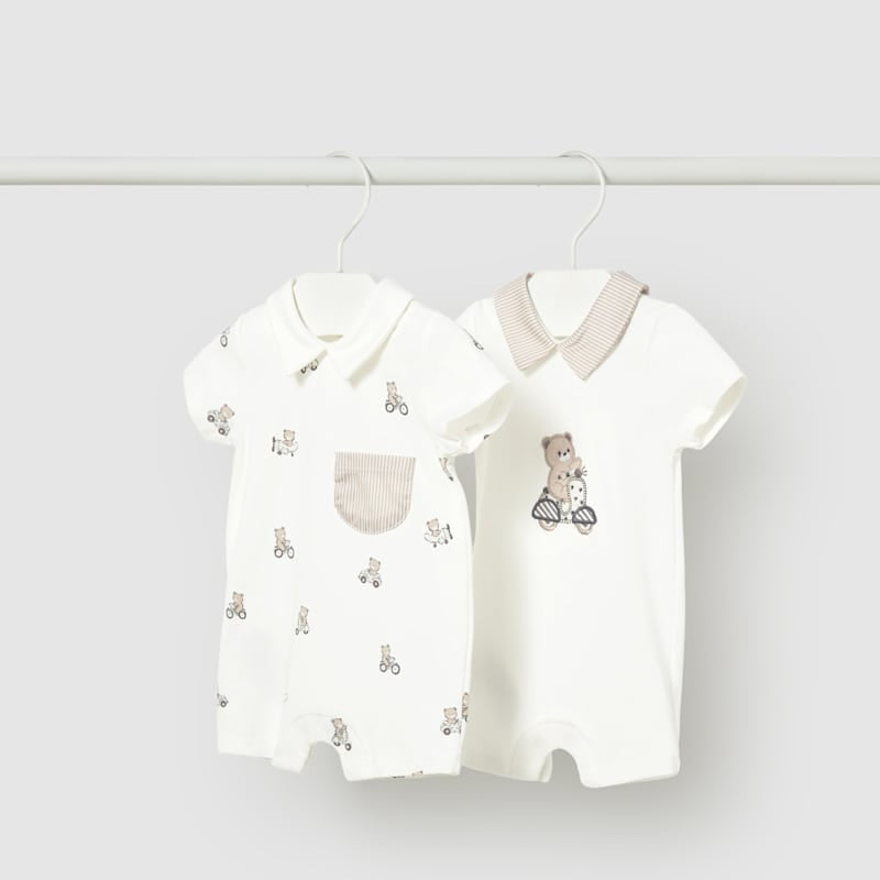 Mayoral Baby 2 Pack Bodysuit Set Natural