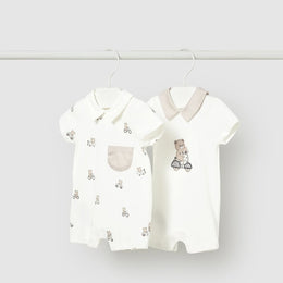 Mayoral Baby 2 Pack Bodysuit Set Natural