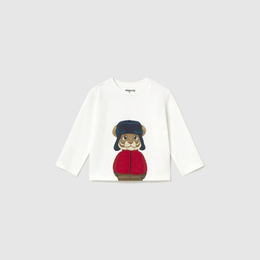 Mayoral Baby Interactive Tiger T-Shirt - Cream-Red