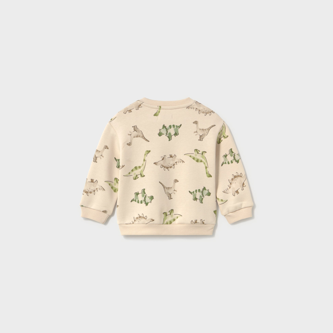 Mayoral Baby Animal Pocket Sweatshirt - Light Taupe shown from the back on a clean background