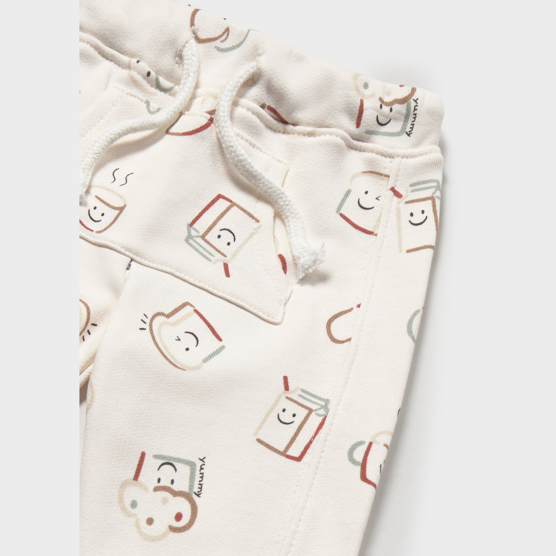 Mayoral Newborn Boy Joggers - Multicolour close-up of waistband, pocket and seam details