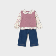 Mayoral Baby Pants and Top Set - Violet Mix