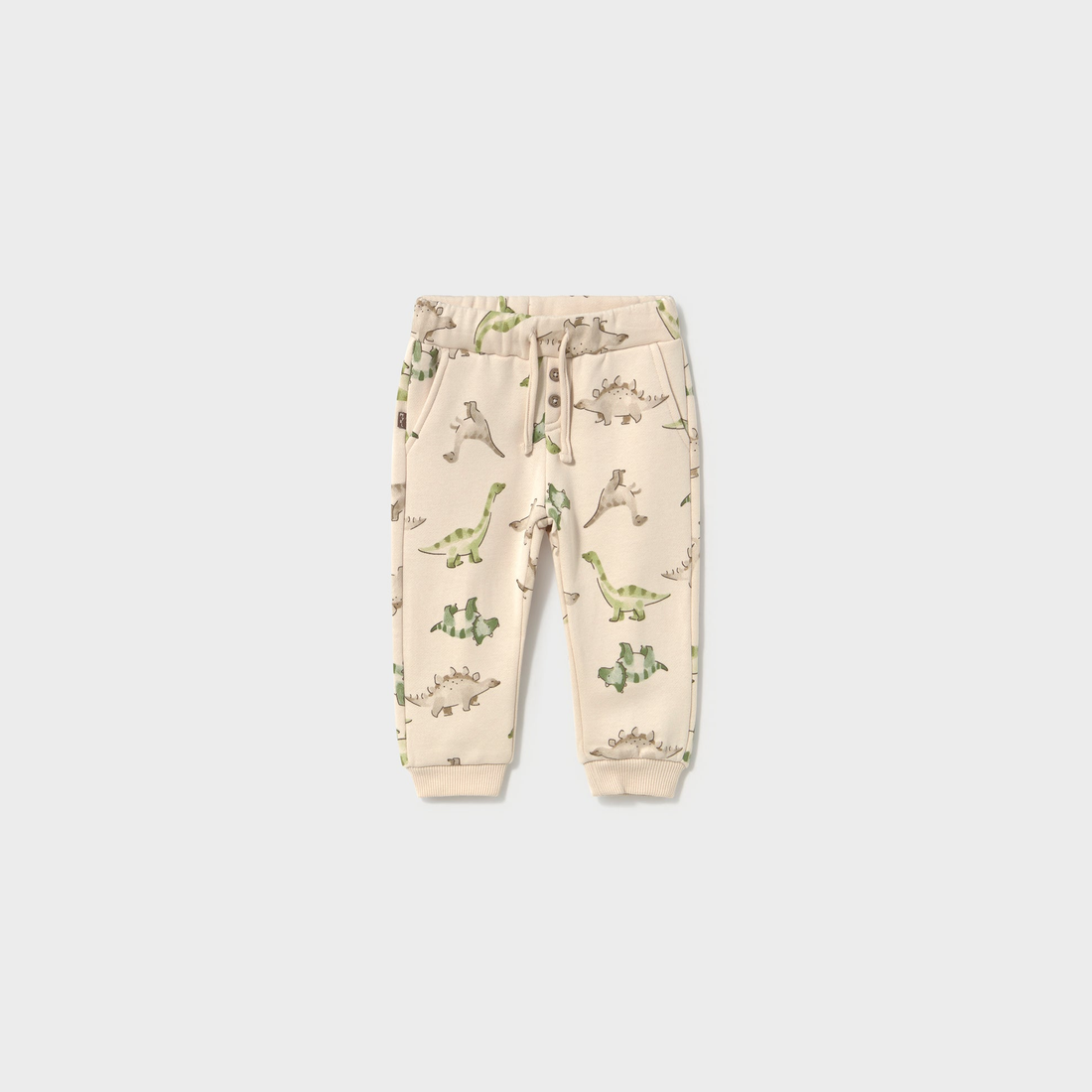 Mayoral Baby Jogger Sweatpants - Light Taupe shown from the front on a clean background