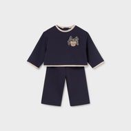 Mayoral Baby Embroidered Sweater and Pants Set - Navy