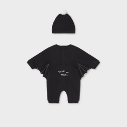 Mayoral Newborn Girl One-Piece with Hat - Black