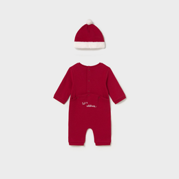Mayoral Newborn Girl One-Piece with Hat - Red