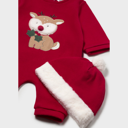 Mayoral Newborn Girl One-Piece with Hat - Red