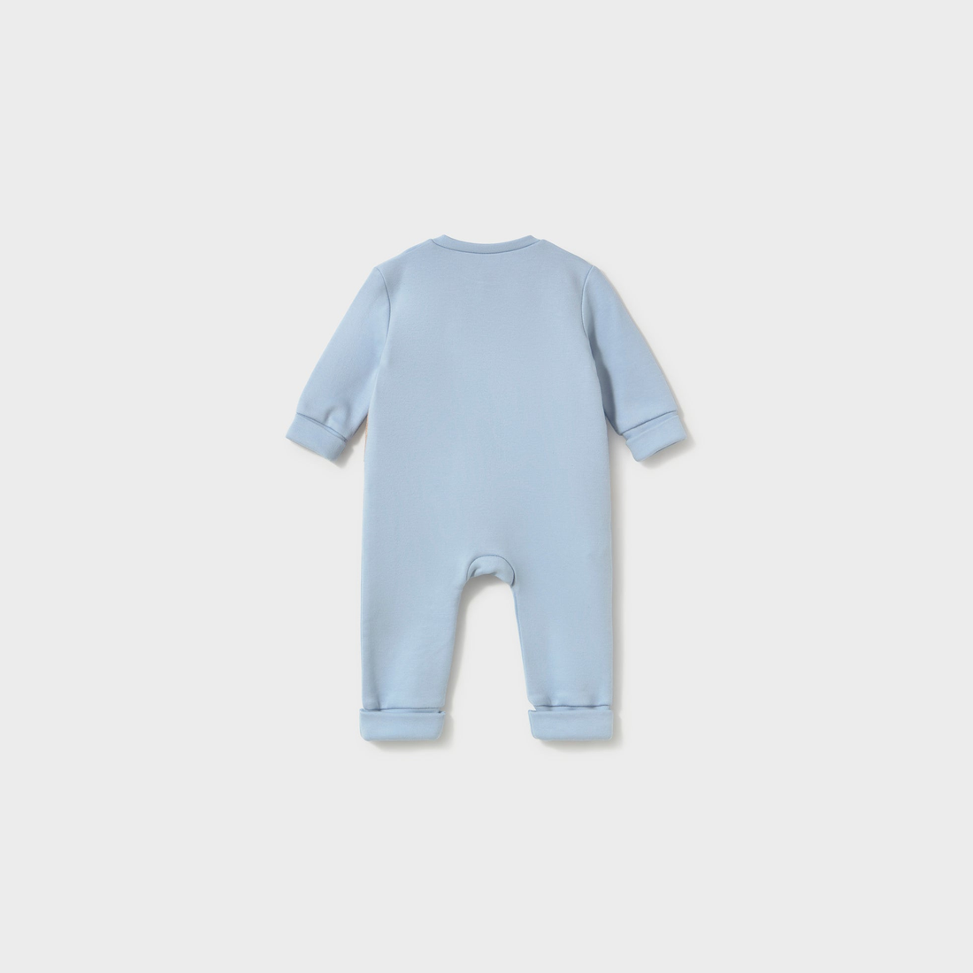 Mayoral Newborn Boy Embroidered Pajama - Sky shown from the back on a clean background