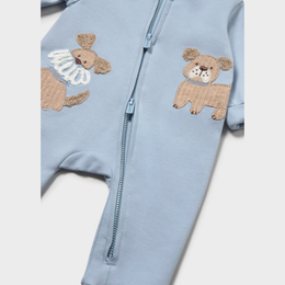 Mayoral Newborn Boy Embroidered Pajama - Sky