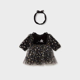 Mayoral Newborn Girl Dress with Headband - Black