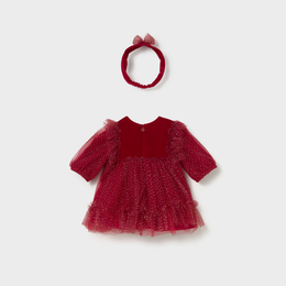 Mayoral Newborn Girl Dress with Headband - Red