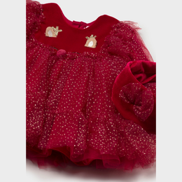 Mayoral Newborn Girl Dress with Headband - Red