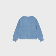 Mayoral Girl Floral Knit Cardigan - Sky Mix