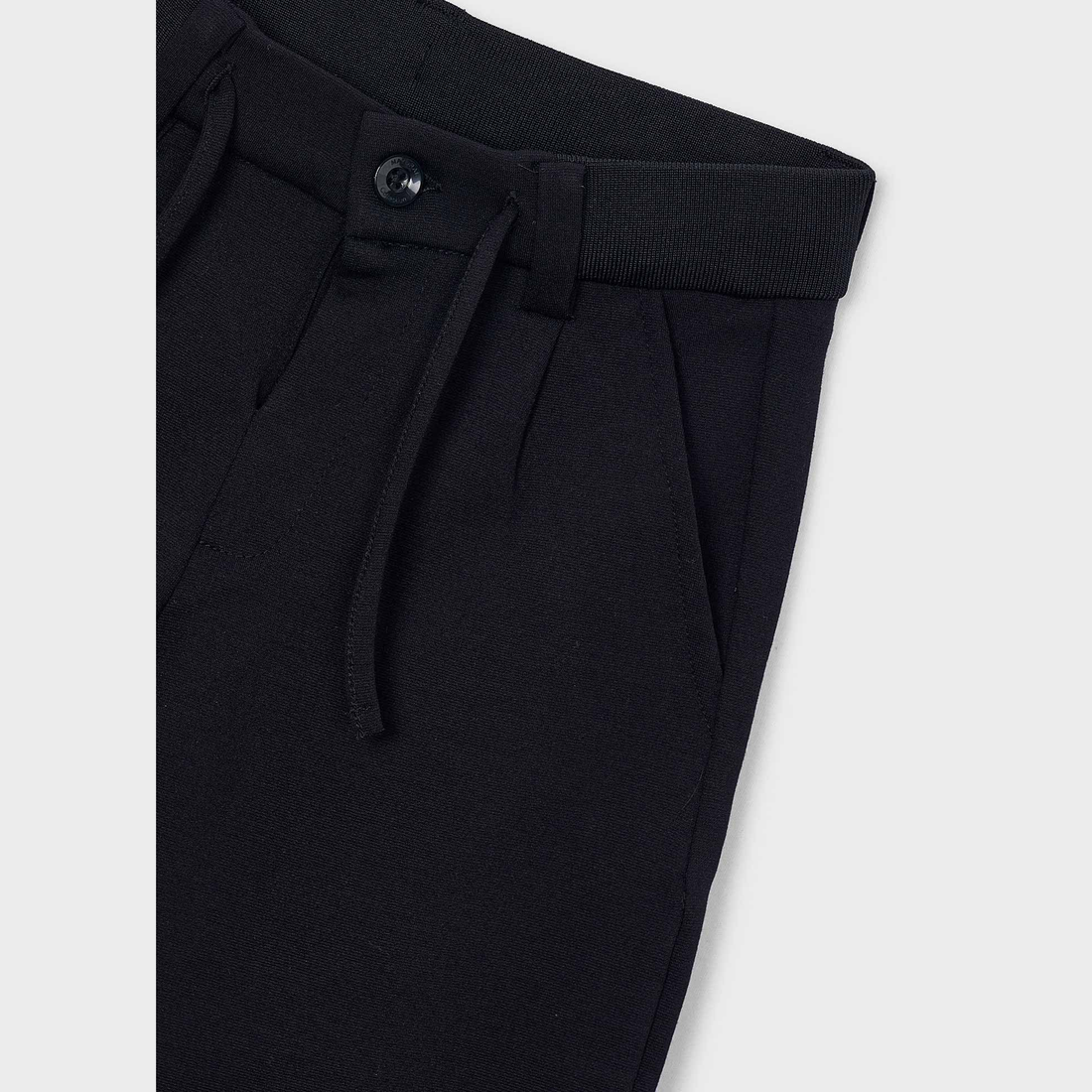 Mayoral Boy Pants - Black close-up of waistband, pocket and seam details