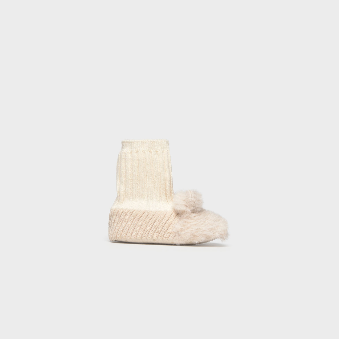 Mayoral Newborn Girl Shoes - Wheat shown from the front on a clean background